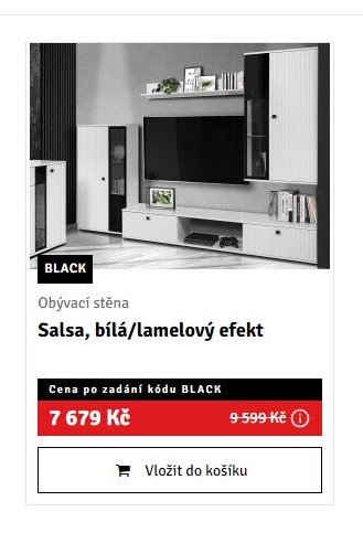 Obývací stěna Salsa, bílá/lamelový efekt