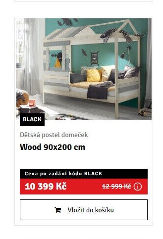 Dětská postel domeček Wood 90x200 cm