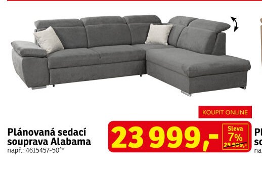 Plánovaná sedací souprava Alabama