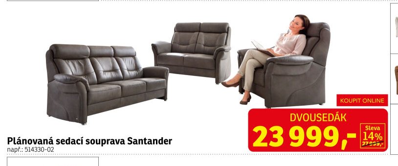 Plánovaná sedací souprava Santander