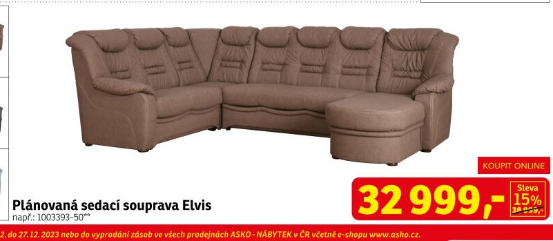 Plánovaná sedací souprava Elvis