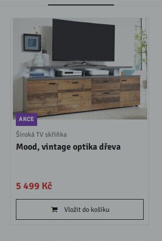 Široká TV skříňka Mood, vintage optika dřeva