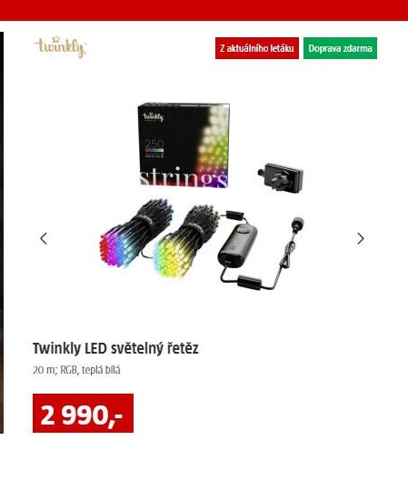 Twinkly LED světelný řetěz