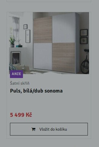 Šatní skříň Puls, bílá/dub sonoma