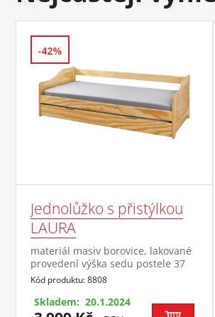 Jednolůžko s přistýlkou LAURA