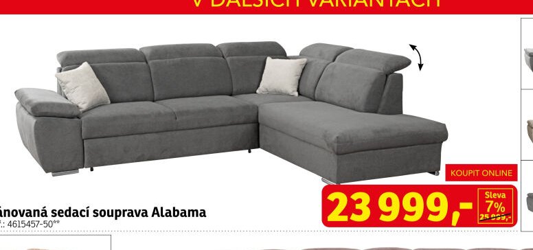 Plánovaná sedací souprava Alabama