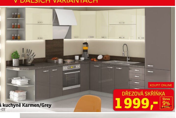 Sektorová kuchyně Karmen/Grey