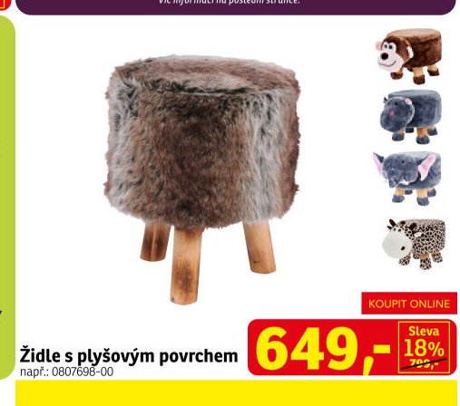 Židle s plyšovým povrchem