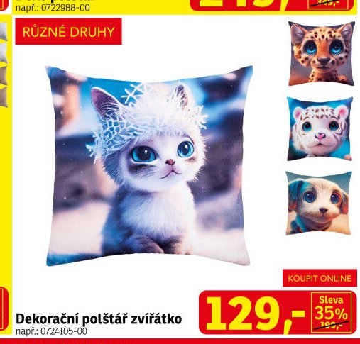 Dekorační polštář zvířátko