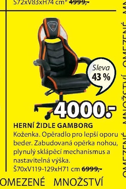 HERNÍ ŽIDLE GAMBORG