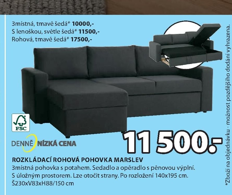Rozkládací rohová pohovka MARSLEV