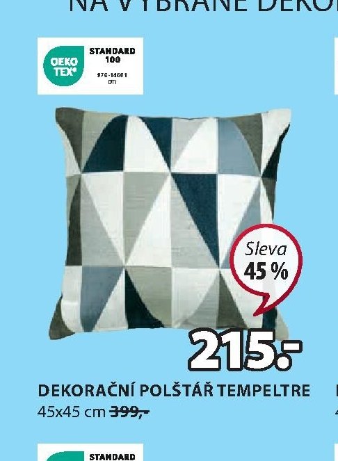 DEKORAČNÍ POLŠTÁŘ TEMPELTRE 45x45 cm