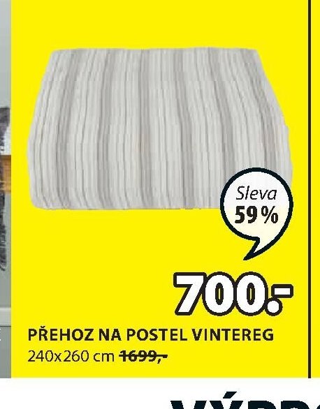 PŘEHOZ NA POSTEL VINTEREG 240x260 cm