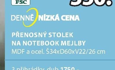 PŘENOSNÝ STOLEK NA NOTEBOOK MEJLBY