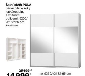 Šatní skříň PULA