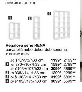 Regálová série RENA