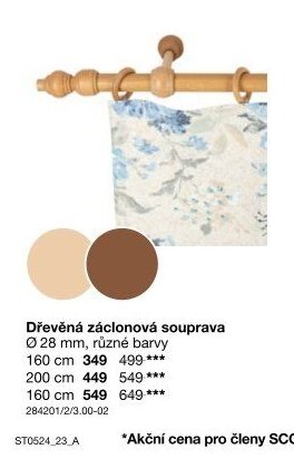 Dřevěná záclonová souprava