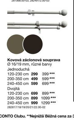 Kovová záclonová souprava