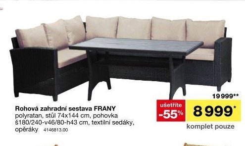 Rohová zahradní sestava FRANY