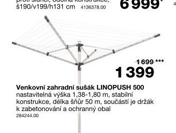 Venkovní zahradní sušák LINOPUSH 500