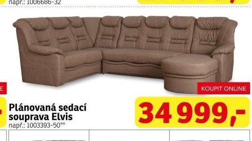 Plánovaná sedací souprava Elvis
