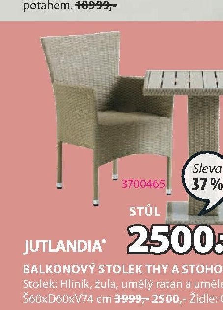 JUTLANDIA BALKONOVÝ STOLEK THY