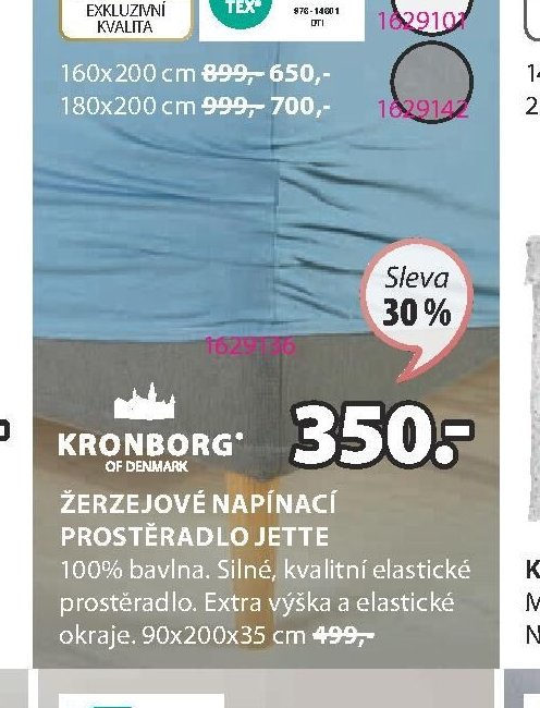 Žerzejové napínací prostěradlo JETTE
