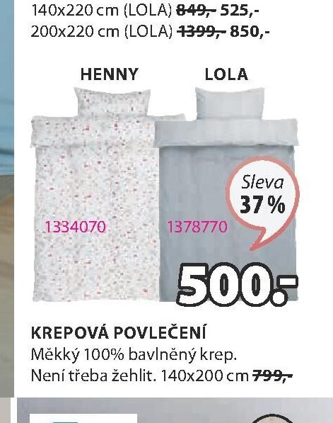 Krepové povlečení HENNY