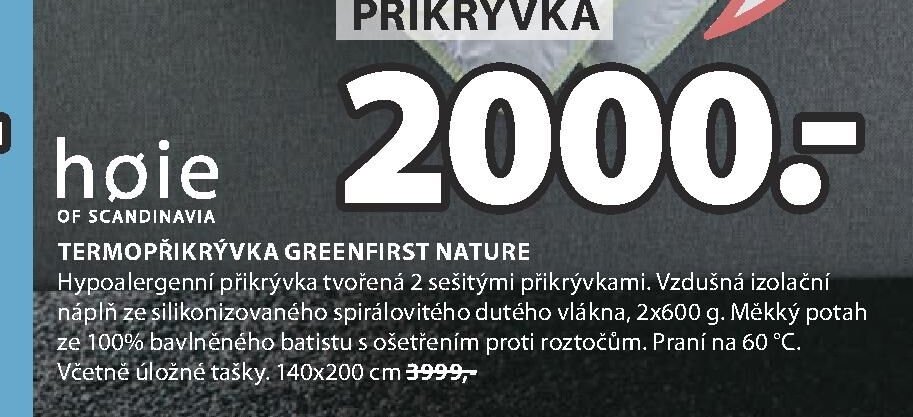 TERMOPŘIKRÝVKA GREENFIRST NATURE