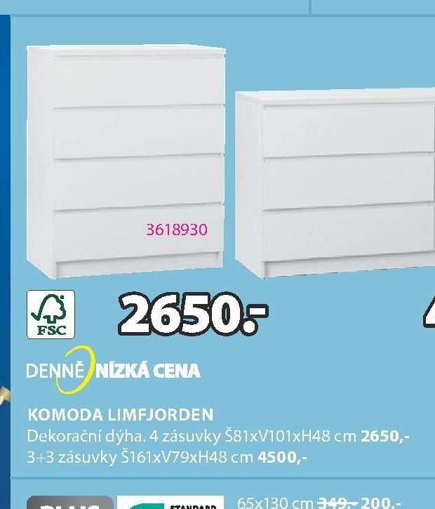 Komoda LIMFJORDEN 4 zásuvky