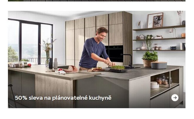 50% sleva na plánovatelné kuchyně