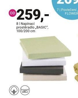 Napínací prostěradlo BASIC, 100/200 cm