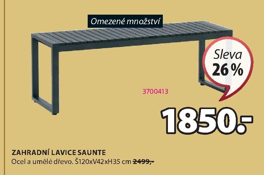 ZAHRADNÍ LAVICE SAUNTE