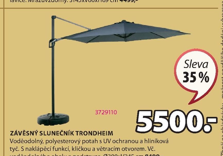 ZÁVĚSNÝ SLUNEČNÍK TRONDHEIM