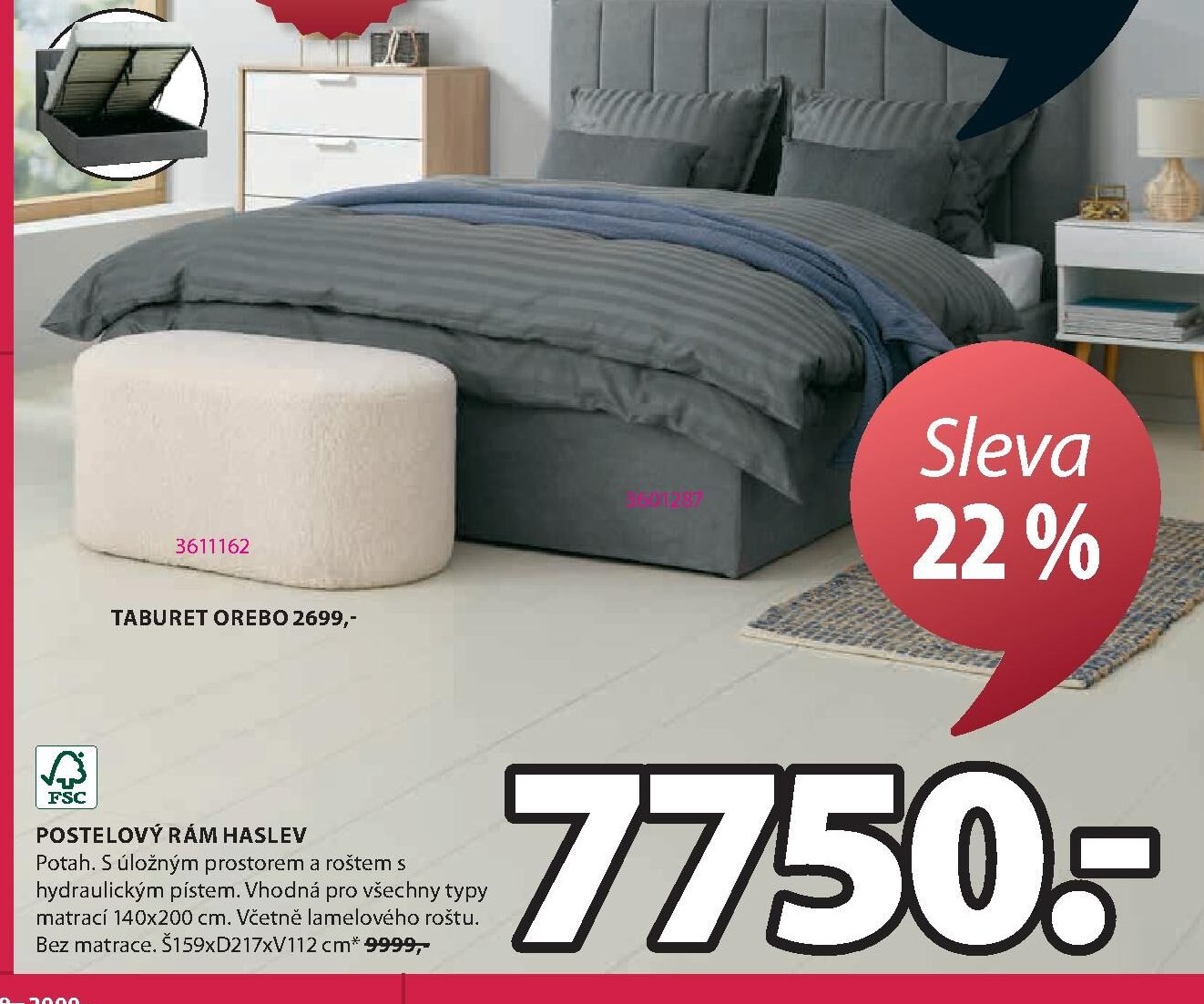 POSTELOVÝ RÁM HASLEV