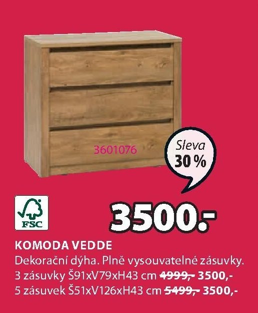 KOMODA VEDDE (3 zásuvky)