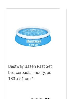 Bestway Bazén Fast Set bez čerpadla, modrý, pr. 183 x 51 cm *