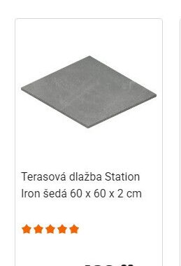Terasová dlažba Station Iron šedá 60 x 60 x 2 cm