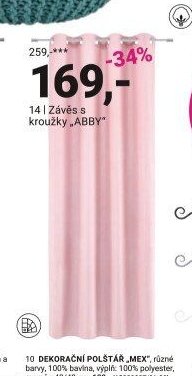 Závěs s kroužky ABBY
