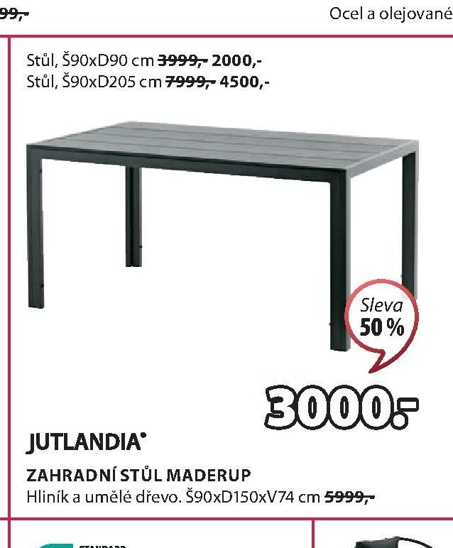 JUTLANDIA ZAHRADNÍ STŮL MADERUP