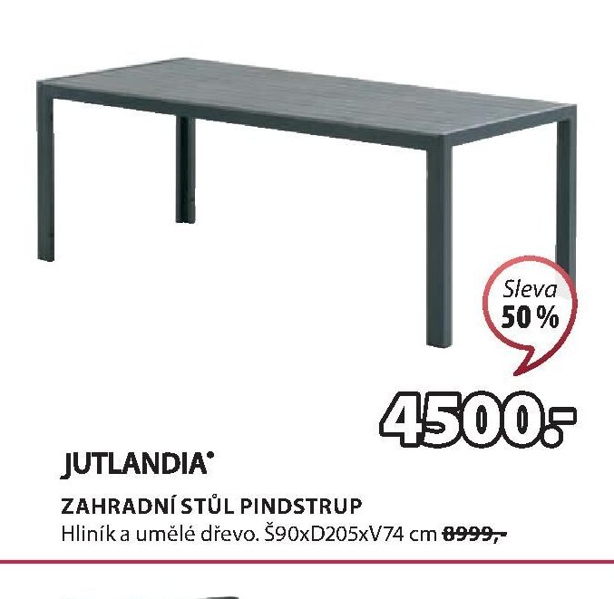 JUTLANDIA ZAHRADNÍ STŮL PINDSTRUP