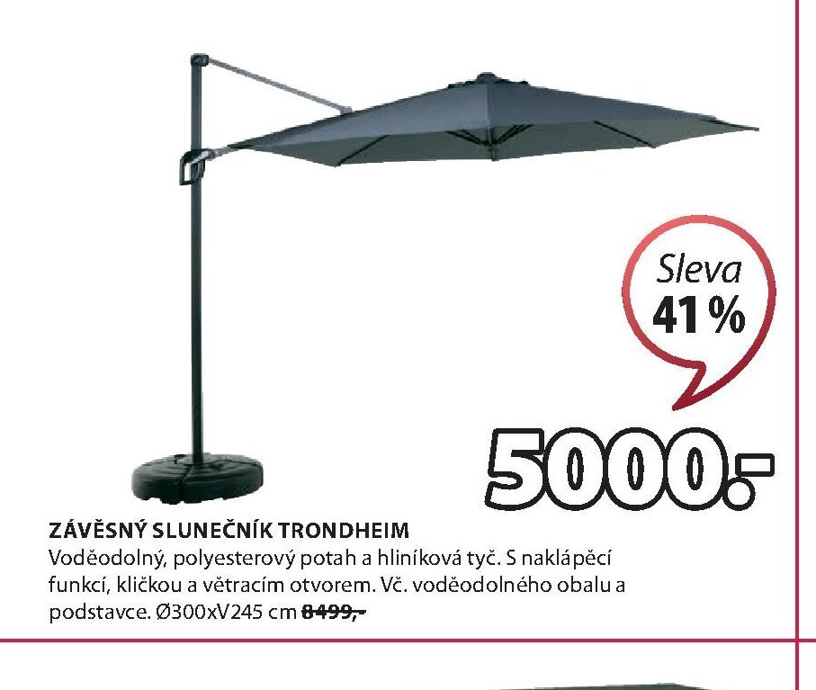 ZÁVĚSNÝ SLUNEČNÍK TRONDHEIM