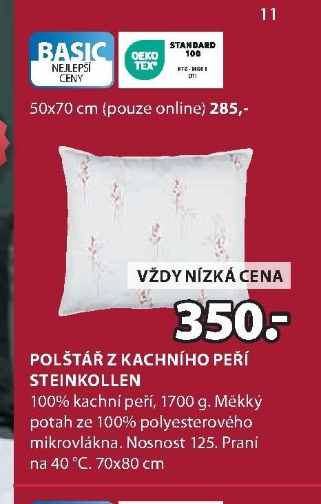 POLŠTÁŘ Z KACHNÍHO PEŘÍ STEINKOLLEN