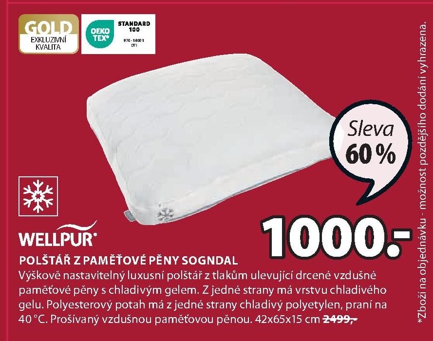 POLŠTÁŘ Z PAMĚŤOVÉ PĚNY SOGNDAL