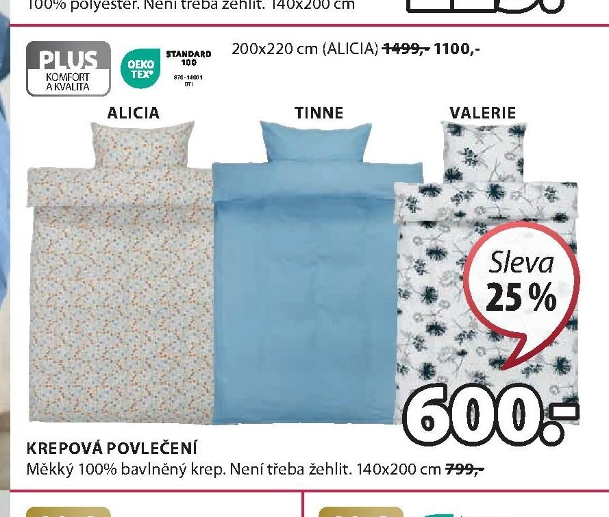 Krepové povlečení (Alicia, Tinne, Valerie)