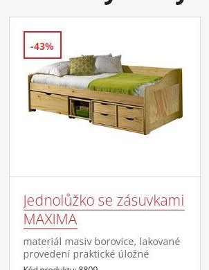 Jednolůžko se zásuvkami MAXIMA