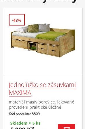 Jednolůžko se zásuvkami MAXIMA