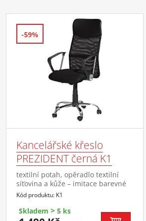 Kancelářské křeslo PREZIDENT černá K1