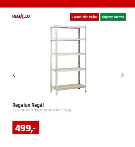 Regalux Regál 180 x 90 x 40 cm