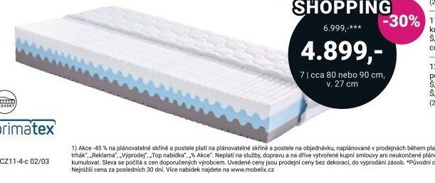 Matrace, cca 80 nebo 90 cm